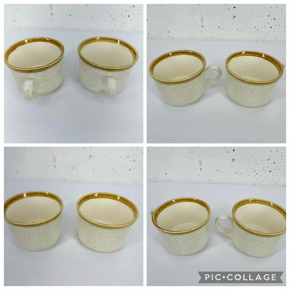 Vintage Mikasa Stone Manor Sun Circles Lot of 9 Coffee Tea Cups & Saucers